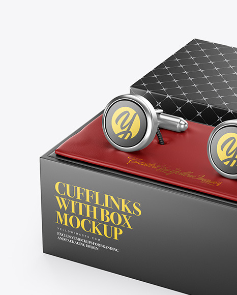 Cufflinks with Box Mockup