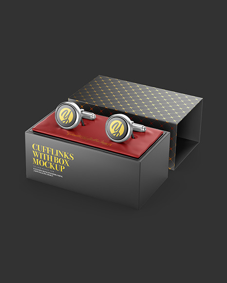 Cufflinks with Box Mockup