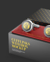 Cufflinks with Box Mockup