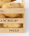 Crate with Potatoes Mockup - Front View