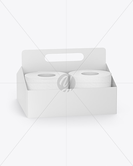 Toilet Tissue Rolls Pack Mockup - Half Side View