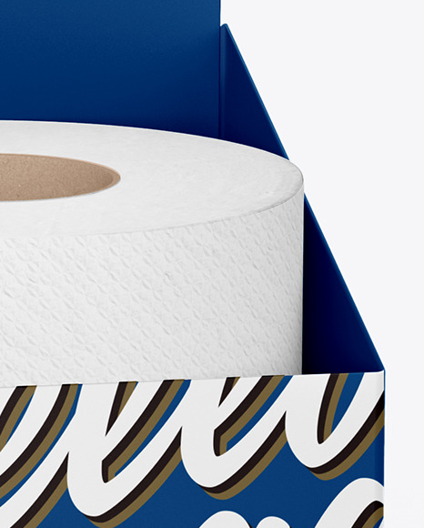 Toilet Tissue Rolls Pack Mockup - Half Side View