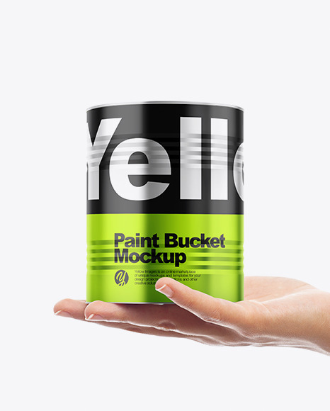 Metallic Paint Bucket in Hand Mockup - Front View - Metallic+Paint+Bucket+In+Hand+Mockup+Front+View+-+Metallic+...