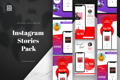 Podcast & Music Instagram Stories - Photoshop kit