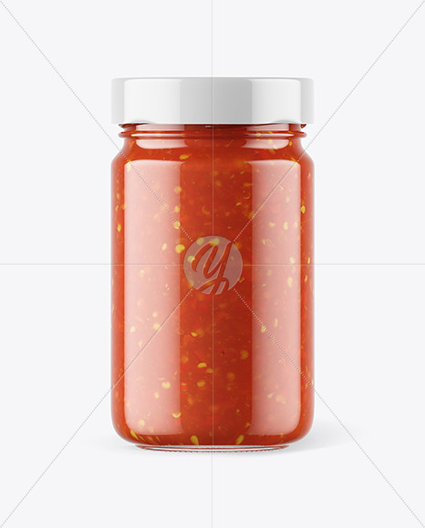 Clear Glass Jar with Sweet & Sour Sauce Mockup