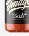 Clear Glass Jar with Sweet & Sour Sauce Mockup