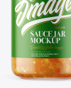 Clear Glass Jar with Sweet &amp; Sour Sauce Mockup