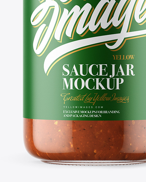 Clear Glass Jar with Sweet Chili Sauce Mockup