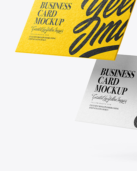 Two Paper Textured Business Cards Mockup