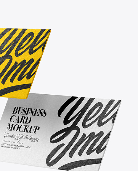 Two Paper Textured Business Cards Mockup