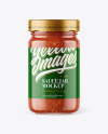 Clear Glass Jar with Tomato Meat Sauce Mockup