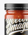 Clear Glass Jar with Tomato Meat Sauce Mockup