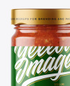 Clear Glass Jar with Tomato Meat Sauce Mockup