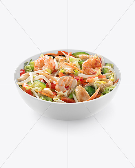 Salad w/ Shrimps in a Bowl Mockup