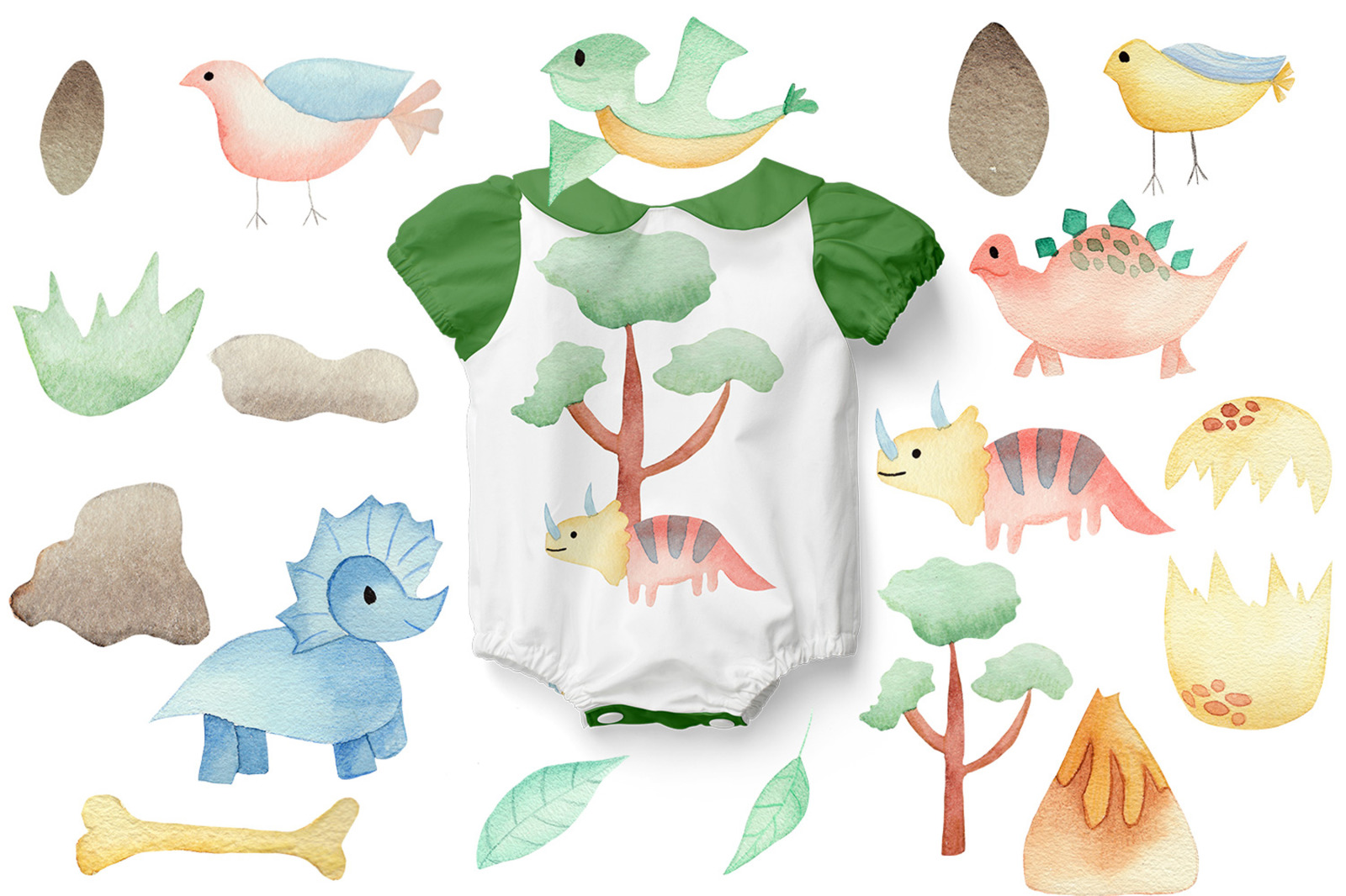 Dino Land - Watercolor Nursery Collection Dino Land - Watercolor Nursery Collection