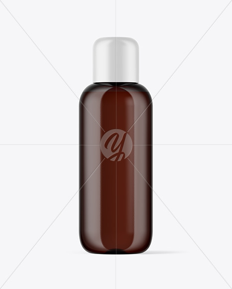 Amber Plastic Bottle Mockup