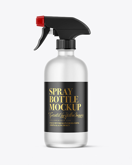 Frosted Glass Spray Bottle Mockup