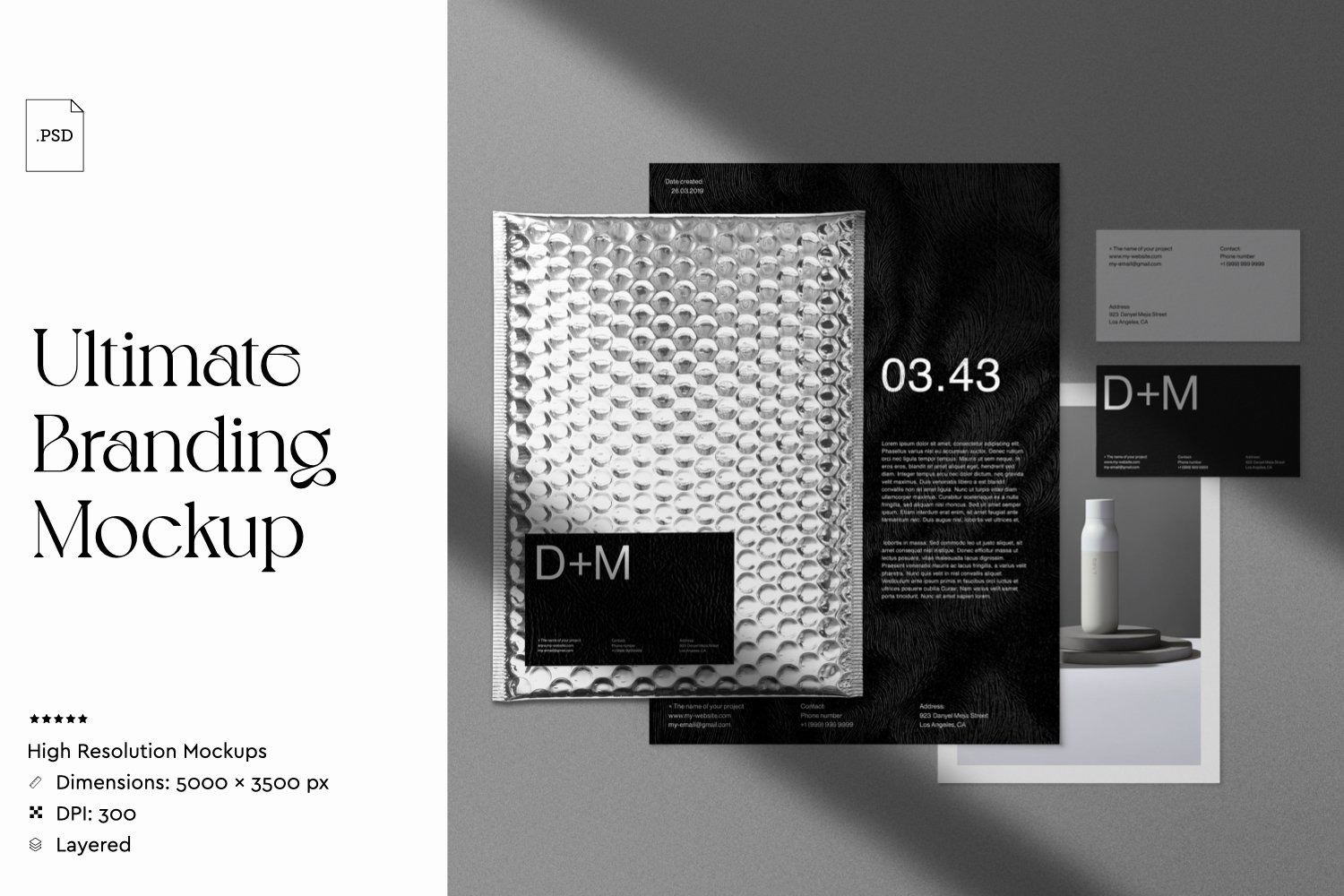 (4-part) Stationery Branding Mockup (4-part) Stationery Branding Mockup