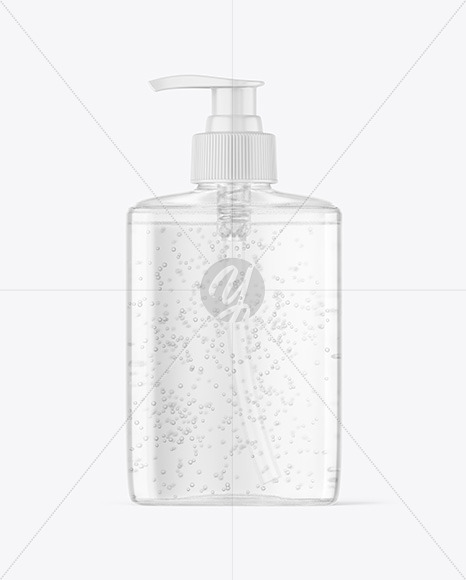 Clear Plastic Bottle with Pump Mockup