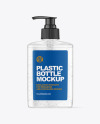 Clear Plastic Bottle with Pump Mockup