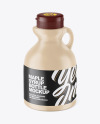 Matte Plastic Maple Syrup Bottle Mockup - Front View (High-Angle Shot)