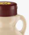 Matte Plastic Maple Syrup Bottle Mockup - Front View (High-Angle Shot)