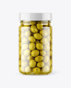 Clear Glass Jar with Olives Mockup Clear Glass Jar with Olives Mockup