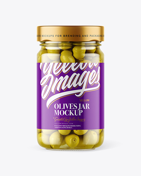 Clear Glass Jar with Olives Mockup