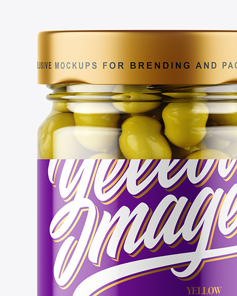 Clear Glass Jar with Olives Mockup Clear Glass Jar with Olives Mockup