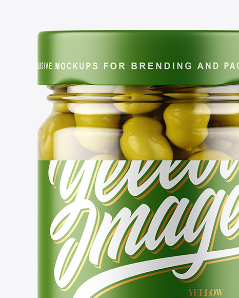 Clear Glass Jar with Olives Mockup Clear Glass Jar with Olives Mockup