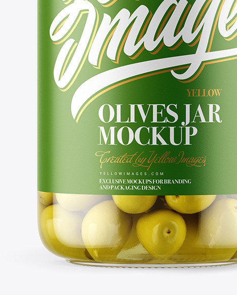 Clear Glass Jar with Olives Mockup Clear Glass Jar with Olives Mockup