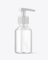 Clear Plastic Bottle with Pump Mockup