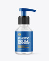 Clear Plastic Bottle with Pump Mockup