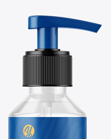 Clear Plastic Bottle with Pump Mockup