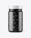 Clear Glass Jar with Black Olives Mockup