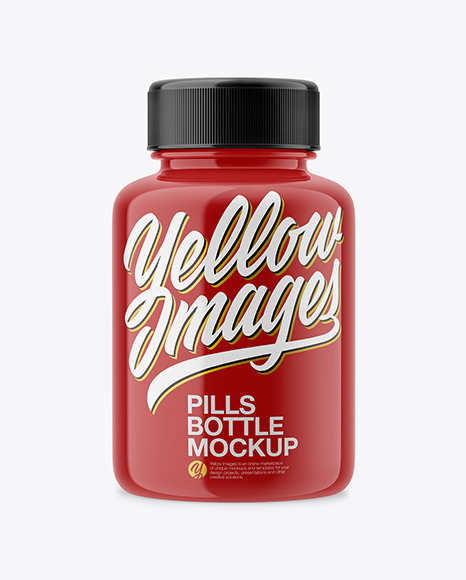 Glossy Pills Bottle Mockup