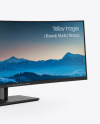 Curved Ultrawide Monitor Mockup - Half Side View