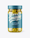 Clear Glass Jar with Olives Mockup