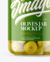 Clear Glass Jar with Olives Mockup