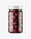 Clear Glass Jar with Kalamata Olives Mockup