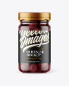 Clear Glass Jar with Kalamata Olives Mockup