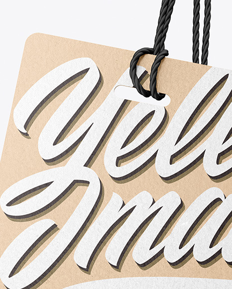 Two Kraft Labels With Rope Mockup