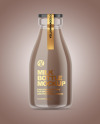 Clear Glass Dairy Bottle Mockup