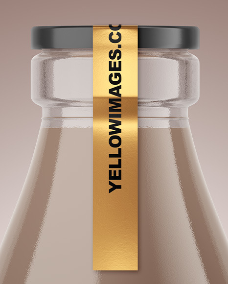 Clear Glass Dairy Bottle Mockup