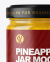 Clear Glass Jar with Pineapple jam Mockup