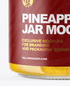 Clear Glass Jar with Pineapple jam Mockup