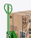 Hand Pallet Truck &amp; Kraft Box Mockup