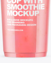 Strawberry Smoothie Cup with Transparent Cap Mockup