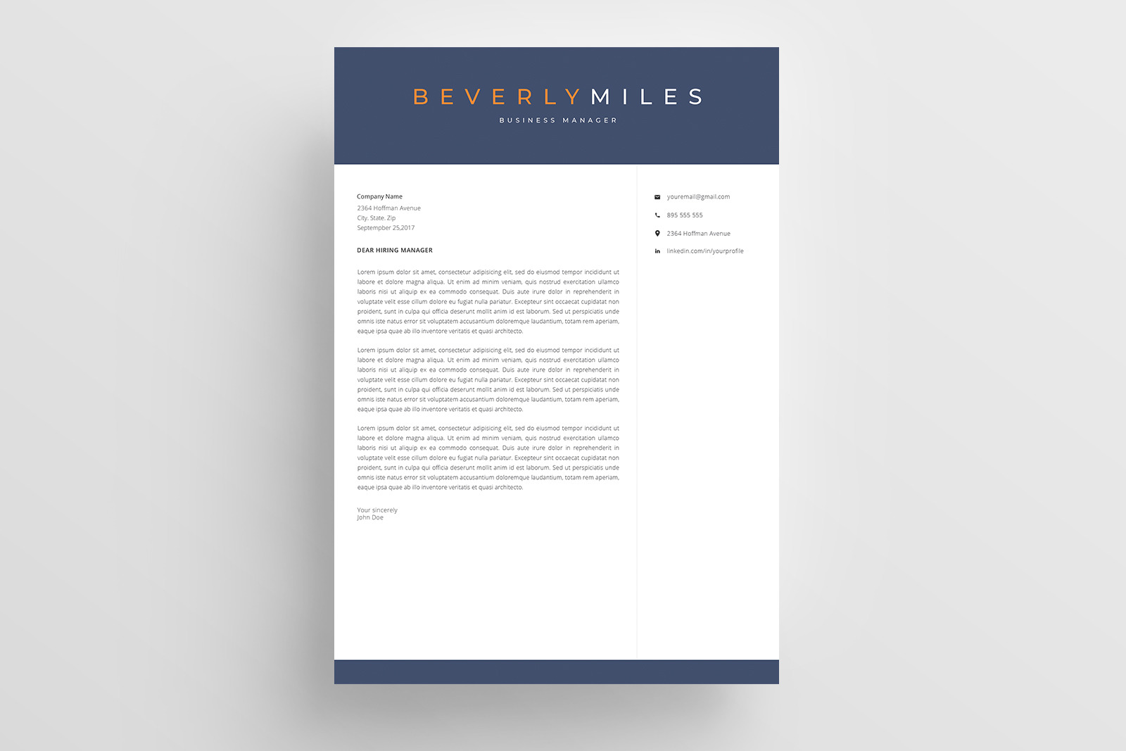 Resume Template and Cover Letter / CV / 4 pages