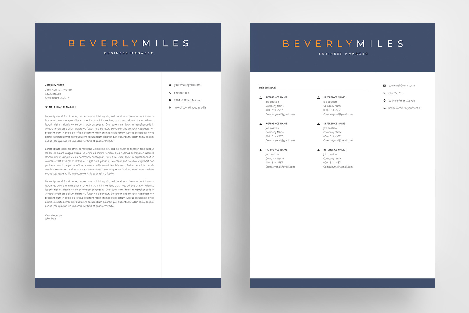 Resume Template and Cover Letter / CV / 4 pages